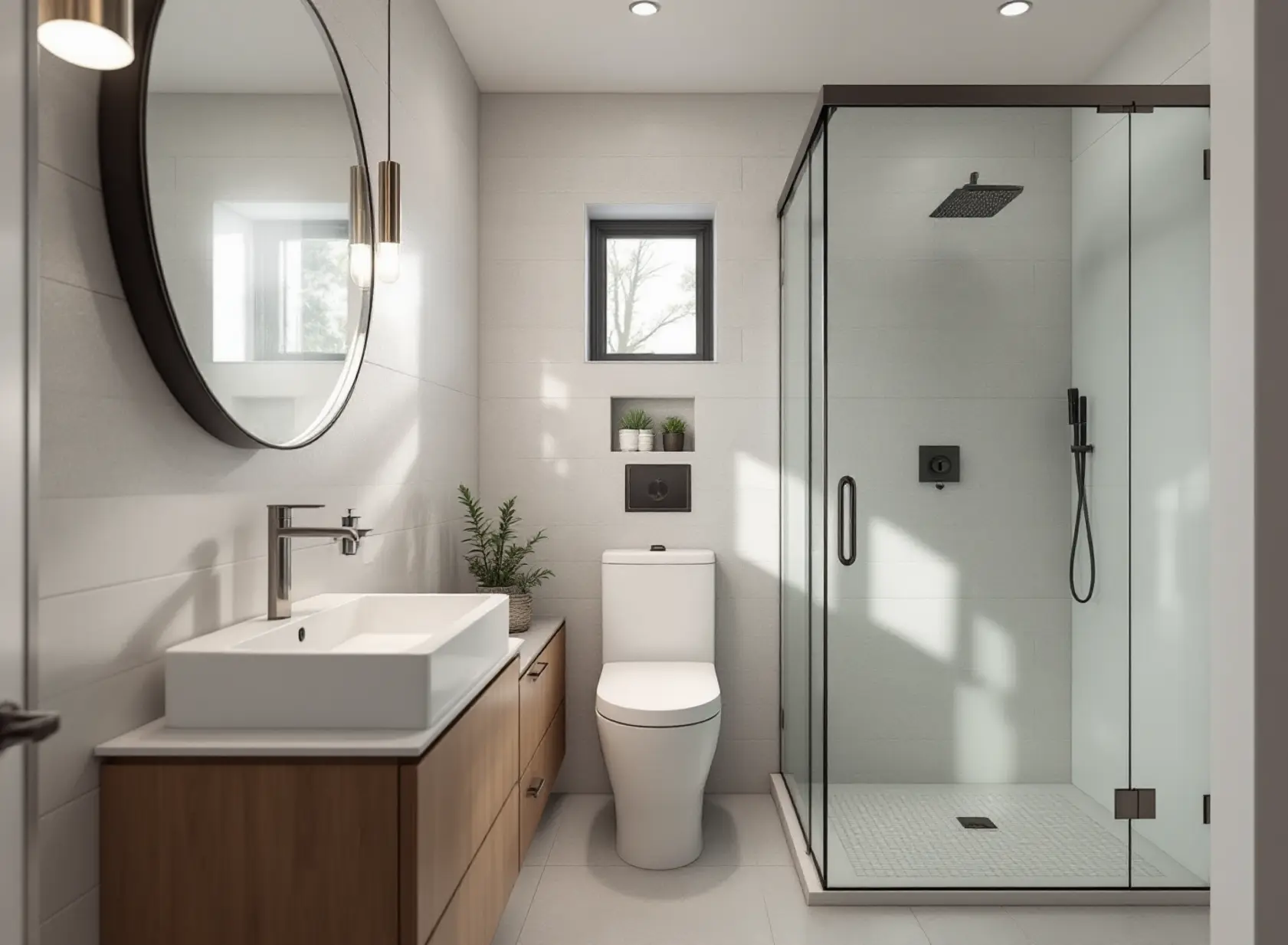5-adu-bathroom-designs-with-space-saving-smart-plumbing-ideas-featured-20260714-1505 Modern ADU bathroom design with floating vanity, wall-hung toilet, and smart space-saving plumbing.