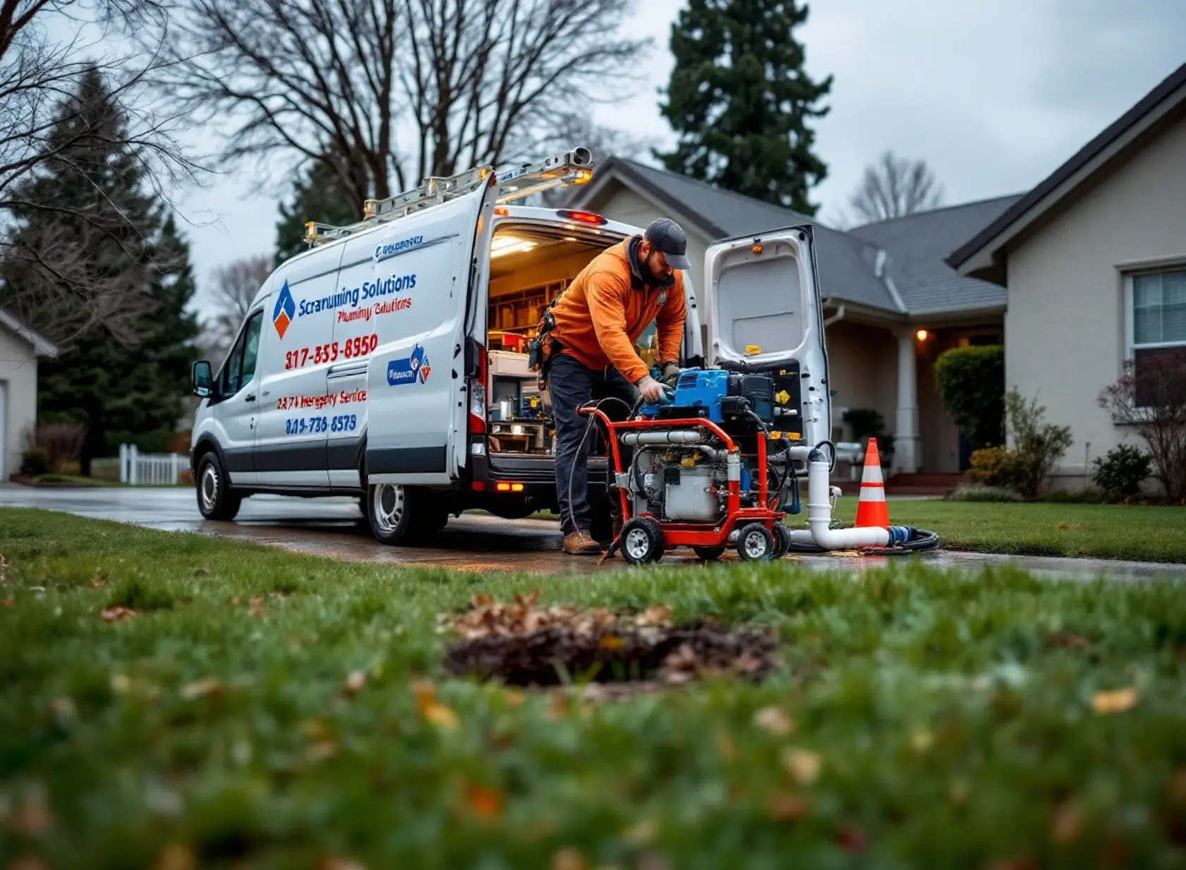 emergency-trenchless-repair-in-sacramento-24-7-no-dig-plumbing-help-featured-20260116-1528 Plumber performing emergency trenchless repair on suburban Sacramento home during winter.