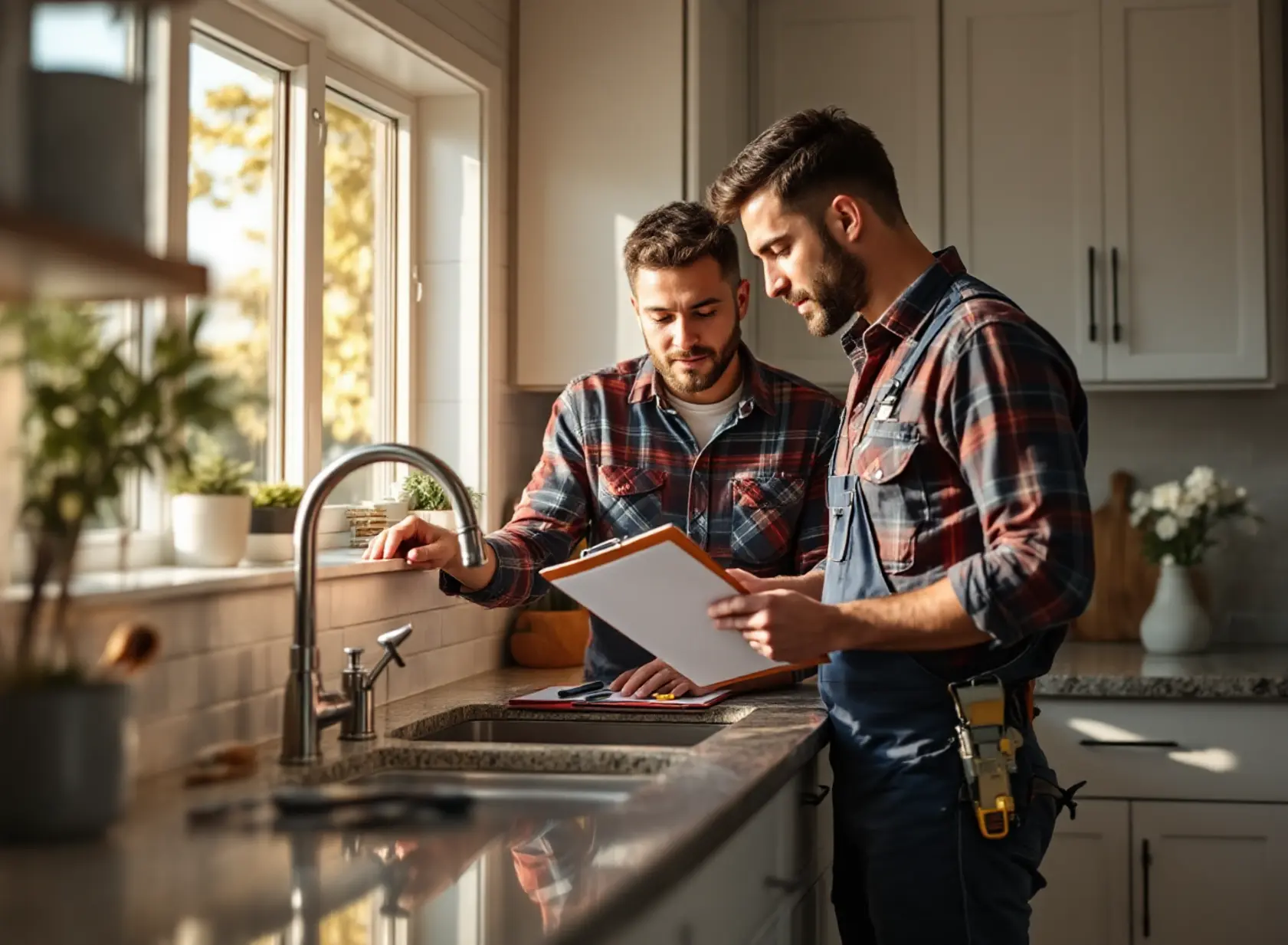 repiping-home-insurance-what-sacramento-homeowners-need-to-know-featured-20260627-1053 Sacramento homeowner consulting plumber about repiping and home insurance coverage.